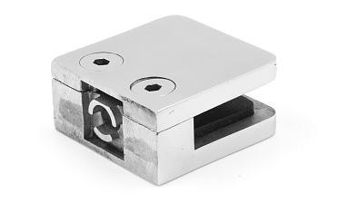 Стеклодержатель литой, под стекло 8 мм. 4+4 мм. на плоскость 42х22,5х42  полированный (AISI 304) k003 купить в Москве