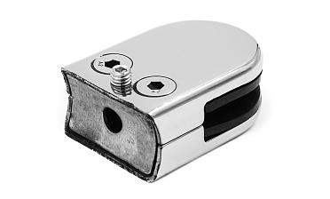 Стеклодержатель штампованный под стекло 10 мм (5+5 мм), под стойку Ø38.1 мм (39х24х55), полированный (AISI 304) k538-10 купить в Москве