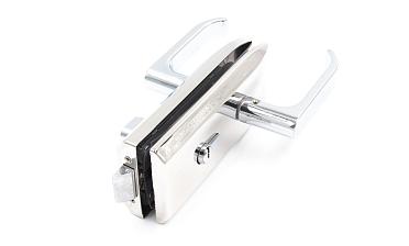 Замок для стеклянной двери с нажимной ручкой, евроцилиндр односторонний ключ/защелка, с ответной частью на стекло, полированный t155 PSS купить в Москве