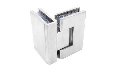 Петля для душевой кабины стекло-стекло 90° 90х55 мм шлифованная  t304 SSS купить в Москве