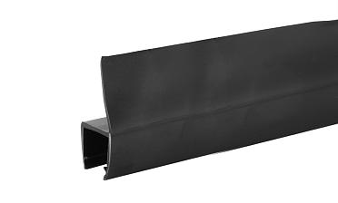 Уплотнитель для стекла 8 мм, непрозрачный черный, 180°, стекло-стекло 2200 мм t204-2 BL-U купить в Москве