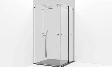 Комплект фурнитуры для раздвижной угловой душевой перегородки, две двери, на профиле t554-1 купить в Москве