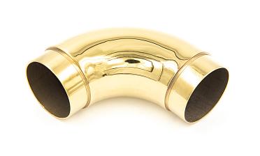 Отвод поручня под Ø50.8х102х1.45 мм, 90°, полированный 600 Grit, с двумя установочными кольцами, золото k052-88 купить в Москве