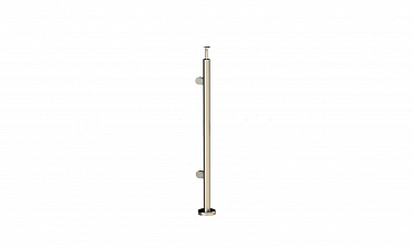 Стойка круглая Ø38.1: 2 штамп. зажимных стеклодержателя, полированная, высота 950 мм (AISI 201) k726-L купить в Москве