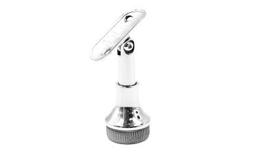 Наконечник регулируемый по высоте на стойку Ø38.1х1.5 мм, с регулируемым ложементом под поручень Ø50.8 мм, литой, полированный, нержавеющий (AISI 304) k317-3 купить в Москве