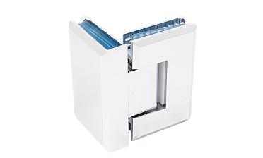 Петля для душевой кабины стекло-стекло 90° 90х55 мм латунь-хром, полированная t304 PC купить в Москве