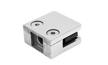 Стеклодержатель литой квадратный с вставками под стекло 8-10 мм, 4+4, на плоскость 41х22х42, полированный (AISI 304) k003-10 купить в Москве