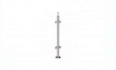 Стойка круглая Ø38.1: 4 штамп. стеклодержателя, полированная, высота 950 мм (AISI 201) k728 купить в Москве