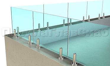 Ограждение для кровли на несущем стекле и министойках купить в Москве