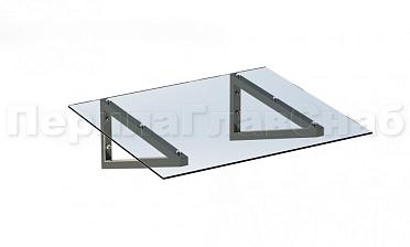 Консольный навес из поликарбоната выносной прямой треуголки купить в Москве