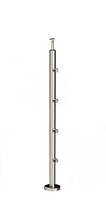 Стойка круглая Ø38.1: 4 ригеледержателя, полированная, высота 950 мм (AISI 304) k714 купить в Москве
