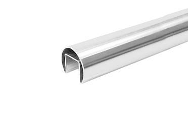 Труба Ø48.3 мм, с пазом 27х30 мм, шлифованная (AISI 201) k822-2 купить в Москве