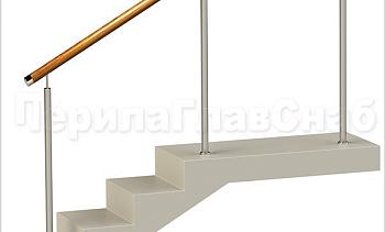 Нержавеющие ограждения без ригелей с деревянным поручнем в Москве. Готовые проекты ПерилаГлавСнаб