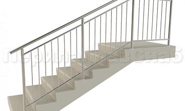 Нержавеющие ограждения для школ и детских садов с вертикальным заполнением “Частокол” - вариант №1 для крыльца купить в Москве