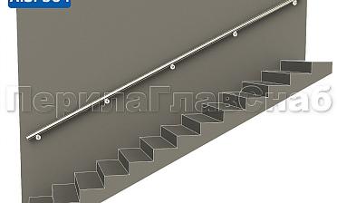 Готовый пристенный поручень с 5 держателями, длина 4300 мм (AISI 304) k730-43 купить в Москве