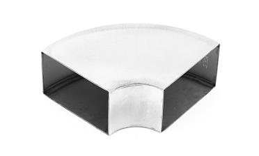 Отвод поручня под сварку 60х40х130x1.5  90°, полированный 600 Grit (AISI 304) k675 купить в Москве