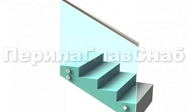 Ограждение с профильным поручнем с пазом на точечном креплении на лестнице купить в Москве