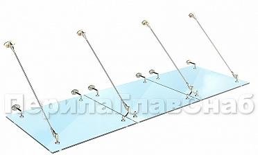 Комплект фурнитуры для козырька 1200х2800 (на вантах/тягах) k671-12-28 купить в Москве