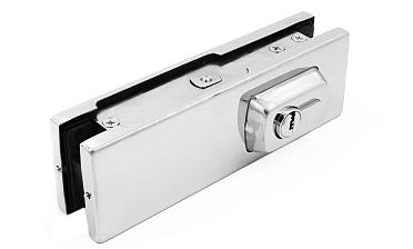 Замок для стеклянной двери угловой с круглым ригелем комплект, полированный t150 PSS купить в Москве