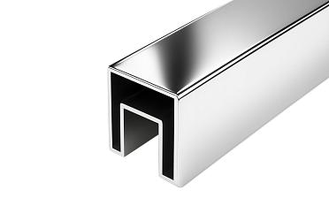 Труба 40х40 мм, с пазом 24х24, полированная 600Grit, AISI 304 k856 купить в Москве