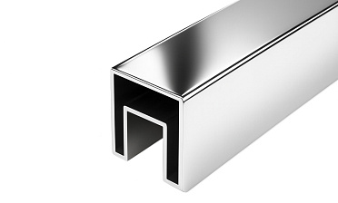 Труба 40х40 мм, с пазом 24х24, полированная 600Grit, AISI 304 k856 купить в Москве