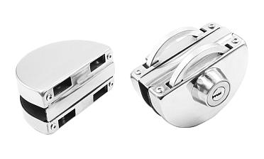 Замок для стеклянной двери с ответной частью на стекло, без вырезов в стекле полированный t109 PSS купить в Москве