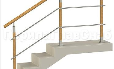 Два ригеля на держателях, пластиковый поручень и квадратные деревянные стойки купить в Москве