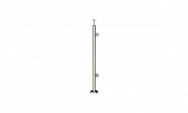 Стойка круглая Ø38.1: 2 литых зажимных стеклодержателя, полированная, высота 950 мм (AISI 304) k722-R купить в Москве