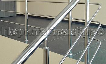 Ограждение лестницы с двумя ригелями в Москве. Готовые проекты ПерилаГлавСнаб