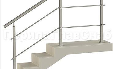 Два ригеля на держателях, круглый поручень и квадратные стойки купить в Москве