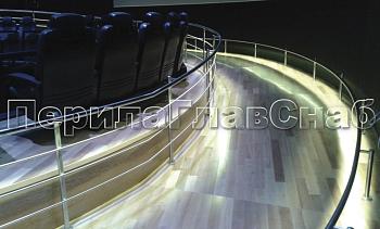 Ограждение со светильниками, встроенными в поручень в Москве. Готовые проекты ПерилаГлавСнаб