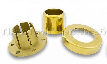 Цанга под трубу Ø38.1 мм, полированная #600, AISI 304, 3 отв. Ø7 мм, 3 отв. Ø9 мм, под золото Фk026-88 купить в Москве