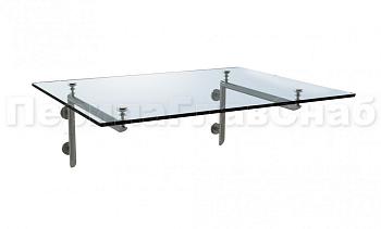 Стеклянный консольный навес на Г-образном каркасе - вариант 2 в Москве. Готовые проекты ПерилаГлавСнаб