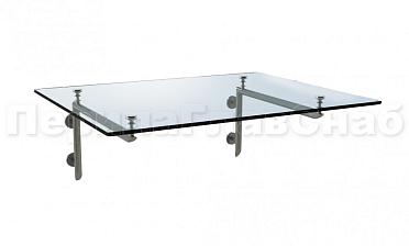 Стеклянный консольный навес на Г-образном каркасе - вариант 2 купить в Москве