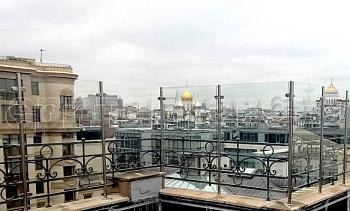 Ветрозащитное ограждение на стойках из нержавейки в Москве. Готовые проекты ПерилаГлавСнаб