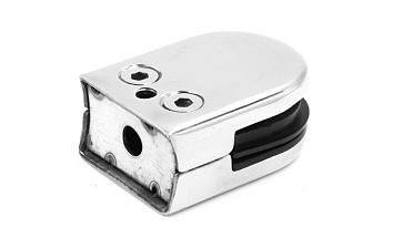 Стеклодержатель штампованный под стекло 8 мм (4+4 мм), под стойку Ø38.1 мм 40х24х54, шлифованный (AISI 304) Фk038-2 купить в Москве