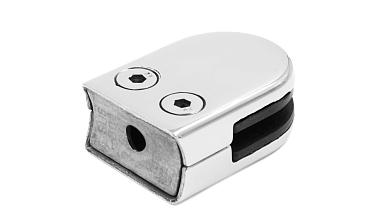 Стеклодержатель штампованный под стекло 8 мм (4+4 мм), под стойку Ø38.1 мм 40х24х55, полированный (AISI 304) k038 купить в Москве