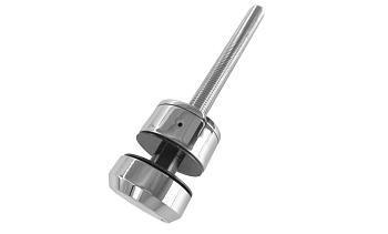 Комплект торцевого крепления несущего стекла, шпилька М16 AISI304, гайка-шайба Ø50х10мм, с регулировкой вылета 25-39мм, полированный, AISI 304 k277-11 в Москве. Готовые проекты ПерилаГлавСнаб