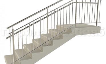 Нержавеющие ограждения с вертикальным заполнением 'частокол' - вариант №4 купить в Москве