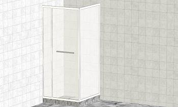 Комплект душевой с внутренней подвижной дверью, толщина стекла 8мм, 900х900х2000, aisi 304, полированная t470 PSS в Москве. Готовые проекты ПерилаГлавСнаб