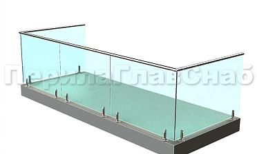 Балконные ограждения из стекла на министойках купить в Москве