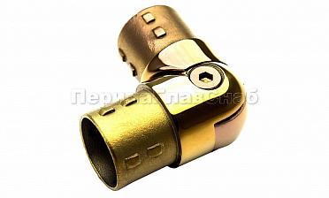 Поворот литой, внутренний, шарнирный, под Ø38.1 мм, под золото (AISI 304) Фk250-88 купить в Москве