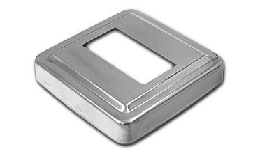 Низ стойки под трубу 50х25 мм, 84х84х0.6 мм, высота 17 мм, полированный (AISI 304) k398 купить в Москве