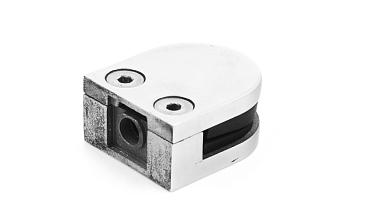 Стеклодержатель литой, под стекло 8 мм. 4+4 мм. на плоскость 40х22х48 полированный (AISI 304) k002-2 купить в Москве