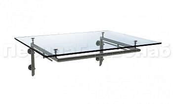 Стеклянный козырек на Г-образном каркасе - вариант 1 в Москве. Готовые проекты ПерилаГлавСнаб