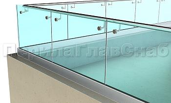 Ограждение кровли на несущем стекле и алюминиевом профиле в Москве. Готовые проекты ПерилаГлавСнаб