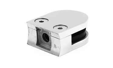 Стеклодержатель литой с вставками под стекло 8-10 мм, закругленный под Ø50.8 мм, 40х22х50, полированный, (AISI 304) k001-8 купить в Москве