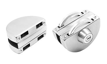 Замок для стеклянной двери с ответной частью на стекло, без вырезов в стекле шлифованный t109 SSS купить в Москве