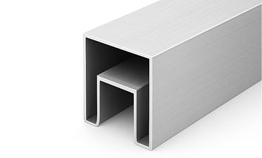 Труба 40х40 мм с пазом 24х24 под стекло, 6000 мм, алюминиевая, анодированная Фk856-3 AL купить в Москве
