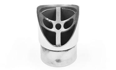 Наконечник седловина косая 30° на стойку Ø50.8 мм, под поручень Ø50.8 мм, литая, полированная, AISI 304, k560 купить в Москве